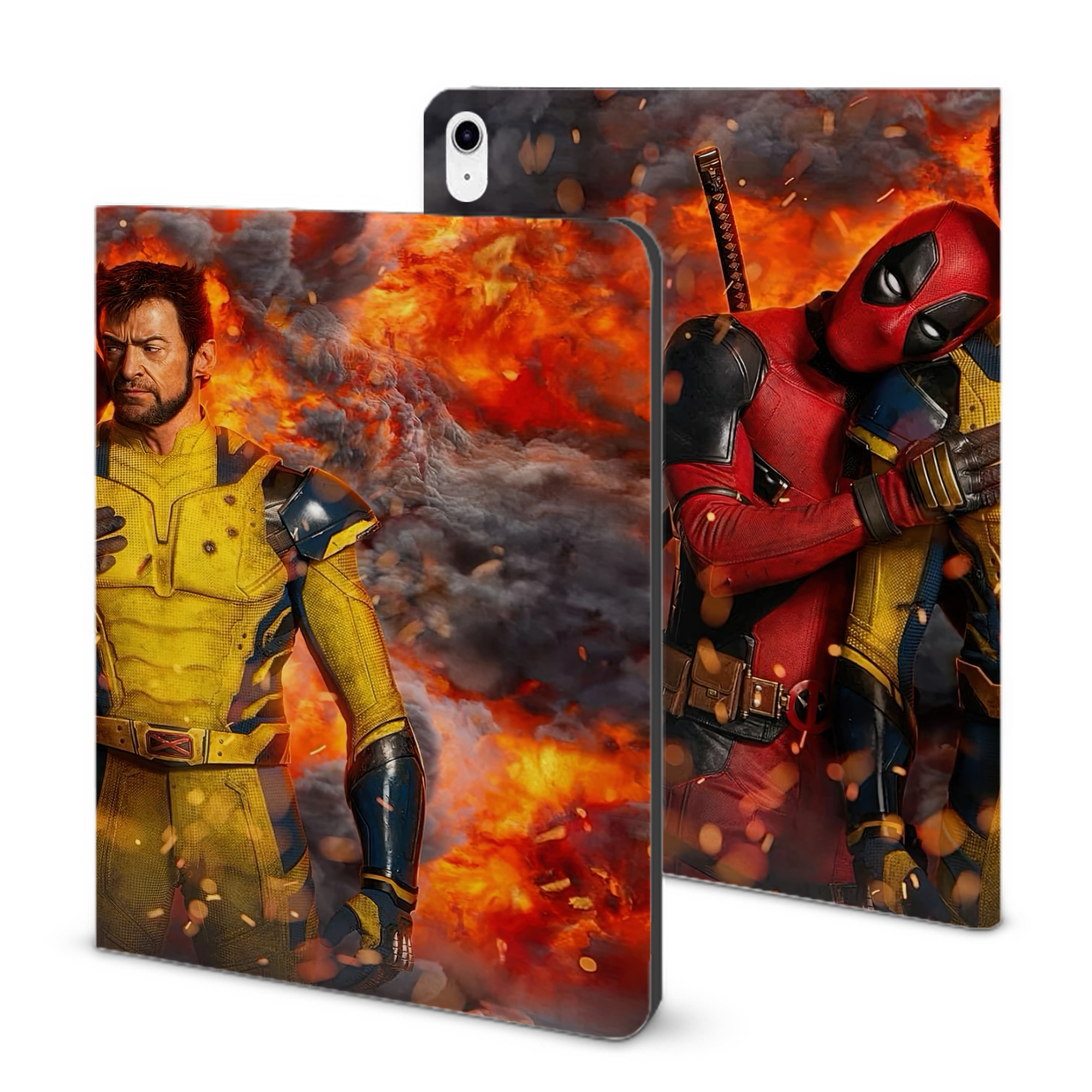 （画像用） Deadpool デッドプール IPad ケース ブック型 PUレザー TPU 耐衝撃 軽量 薄型 ペン収納なし 全面保護 IPad 各モデル対応